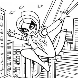 Kleurplaat Van Het Spinmeisje Dat Door De Stad Slingert 93201-32678