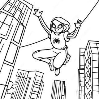 Kleurplaat Van Het Spinmeisje Dat Door De Stad Slingert 93201-32679