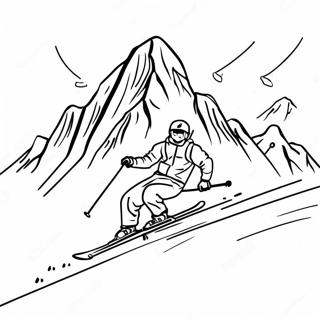 Sneeuwachtige Berg Skien Kleurplaat 93430-32845