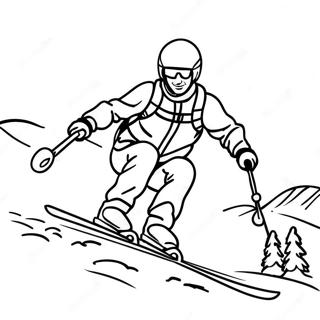Sneeuwachtige Berg Skien Kleurplaat 93430-32846