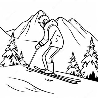 Sneeuwachtige Berg Skien Kleurplaat 93430 32848