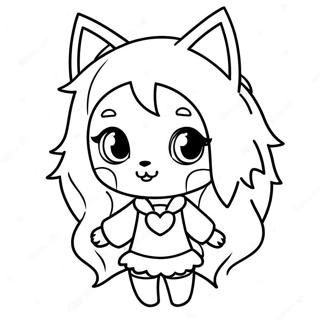 Schattig Gacha Life Wolf Meisje Kleurplaat 93790-33126