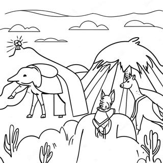 Kleurrijke Migratie Film Scene Kleurplaat 94332-33617