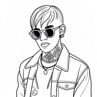 Lil Peep In Coole Zonnebril Kleurplaat 94410-33682