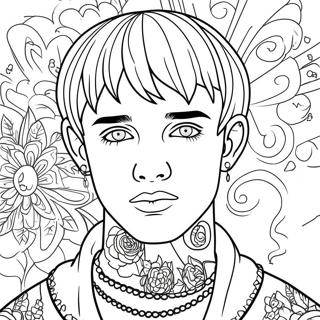 Lil Peep Met Kleurig Haar Kleurplaat 94412 33689