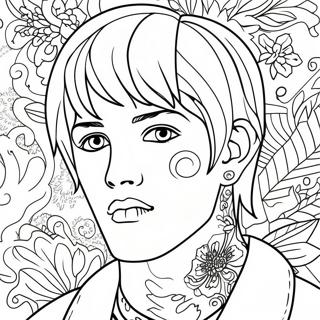 Lil Peep Met Kleurig Haar Kleurplaat 94412 33690