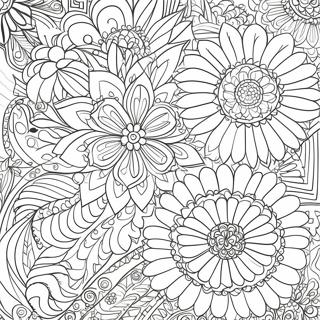 Gedetailleerde Ontspannende Bloem Patroon Kleurplaat 94516-33754