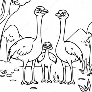 Struisvogel Familie In Het Wild Kleurplaat 94721 34052