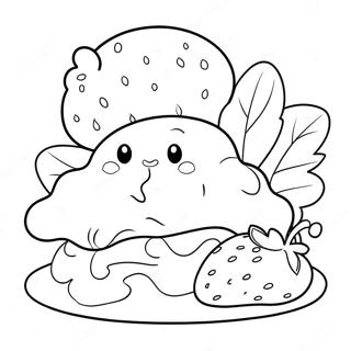 Schattige Aardbeientaart En Vla Kleurplaat 94902-34190