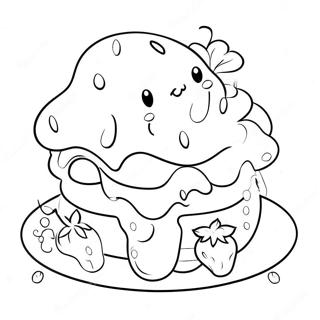 Schattige Aardbeientaart En Vla Kleurplaat 94902-34192