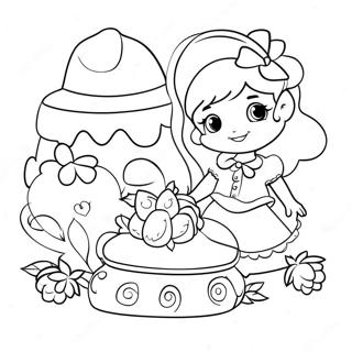 Charmante Aardbeientaart Theeparty Kleurplaat 94903 34193