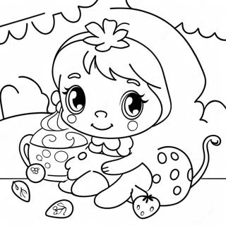 Charmante Aardbeientaart Theeparty Kleurplaat 94903 34194