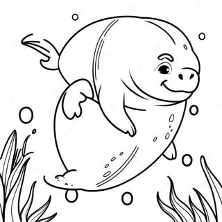 Speelse Manatee Met Baby Kleurplaat 94980-34250