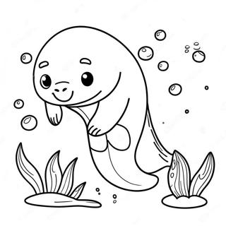 Speelse Manatee Met Baby Kleurplaat 94980-34251