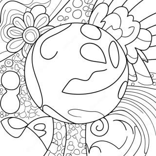 Kleurrijke Stuiterende Bal Kleurplaat 95310-34503