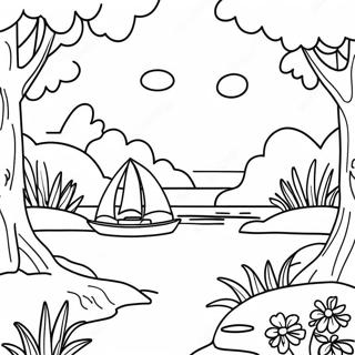 Rustgevende Natuur Scenes Therapie Kleurplaat 95745 34888