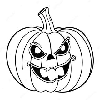 Spookachtige Grijnzende Pompoen Kleurplaat 95770 34905