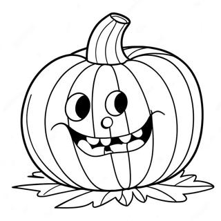 Spookachtige Grijnzende Pompoen Kleurplaat 95770 34906