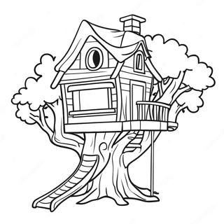 Kleurig Boomhuis Met Een Glijbaan Kleurplaat 96053-35128