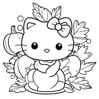 Hallo Kitty Thanksgiving Kleurplaat 96076-35134