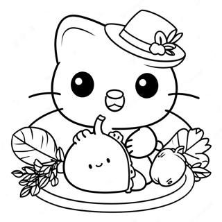 Hallo Kitty Thanksgiving Kleurplaat 96076-35136