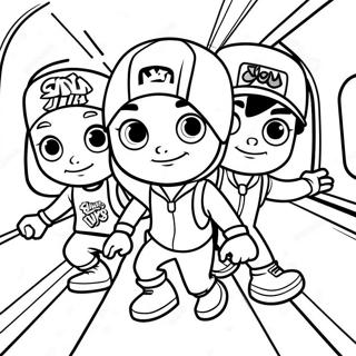 Kleurige Subway Surfers Personages Kleurplaat 96207-35237