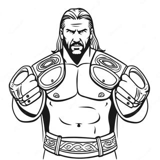 Triple H Met Twee Kampioenschapsbanden Kleurplaat 96235 35267