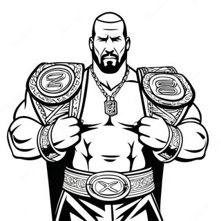 Uitgebreide Grayscale Triple H Met Twee Gouden Medailles Kleurplaat 96313 35328