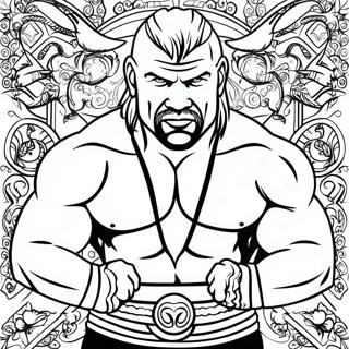 Versierde Grayscale Triple H In De Ring Kleurplaat 96314-35330