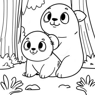 Grizzy En Lemmingen In Een Bos Kleurplaat 96390-35386