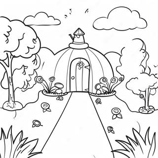 Speelse Omgekeerde Kleurplaat Van Een Tuin 96465 35439