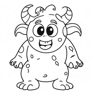 Leuke Omgekeerde Kleurplaat Van Een Vriendelijk Monster 96467-35447