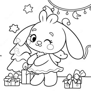 My Melody Versiert Een Kerstboom Kleurplaat 96569 35523