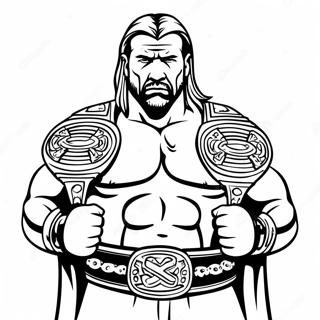 Triple H Met Twee Gouden Riemen Dot Marker Kleurplaat 96725-35645