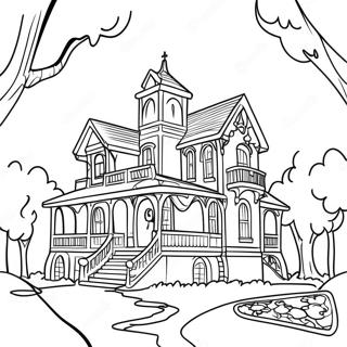 Spookachtige Disney Spookhuis Kleurplaat 96853 35748