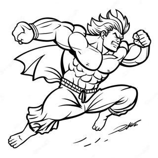 Baki In Een Dynamische Houding Kleurplaat 97109 36113