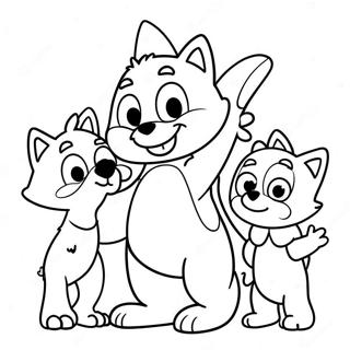 Bluey Mama Met Kinderen Kleurplaat 97366-36310