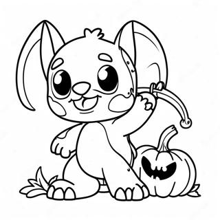 Grappige Stitch Trick Or Treating Kleurplaat Kleurplaten