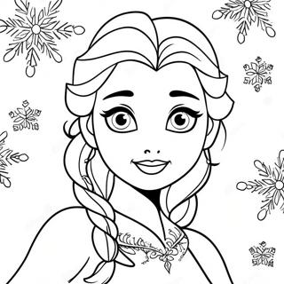 Kleurplaat Van Elsa Met Sprankelende Sneeuwvlokken 97545 36445