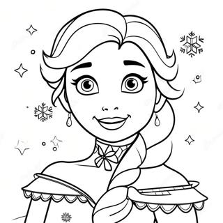 Kleurplaat Van Elsa Met Sprankelende Sneeuwvlokken 97545 36446