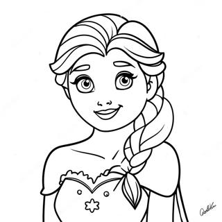 Kleurplaat Van Elsa Met Sprankelende Sneeuwvlokken 97545 36447