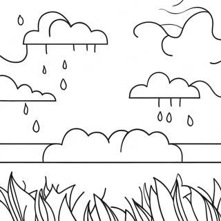 Bewolkte Lucht Met Regen Kleurplaat 97622 36505