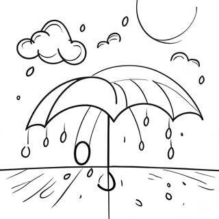 Bewolkte Lucht Met Regen Kleurplaat 97622 36507