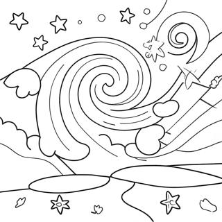 Sterrenachtige Nachtlucht Kleurplaat 97623 36510