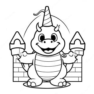 Kleurplaat Van Bowser Jr In Een Kleurrijk Kasteel 98086-36997