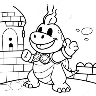 Kleurplaat Van Bowser Jr In Een Kleurrijk Kasteel 98086-36998