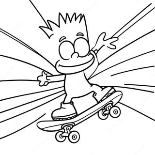 Groovy Bart Simpson Skateboard Kleurplaat 98471 37304