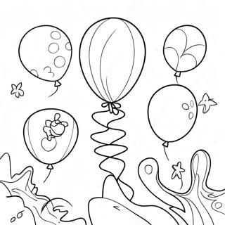 Feestelijke Dr Seuss Verjaardagsballonnen Kleurplaat 98499-37329