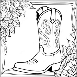 Westerse Cowboylaars Kleurplaat 98574-37381