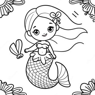 Betoverende Zeemeermin Met Schelpaccessoires Kleurplaat 98601 37405
